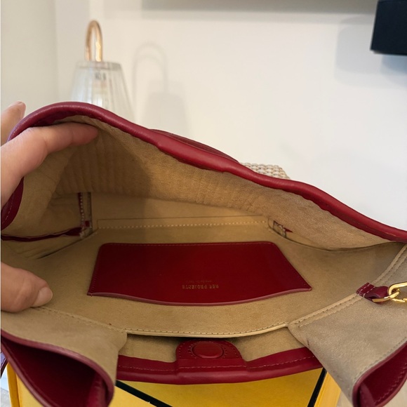 Ree Projects Anne tote mini- Red and Tan Woven Crossbody Bag - Picture 5 of 7